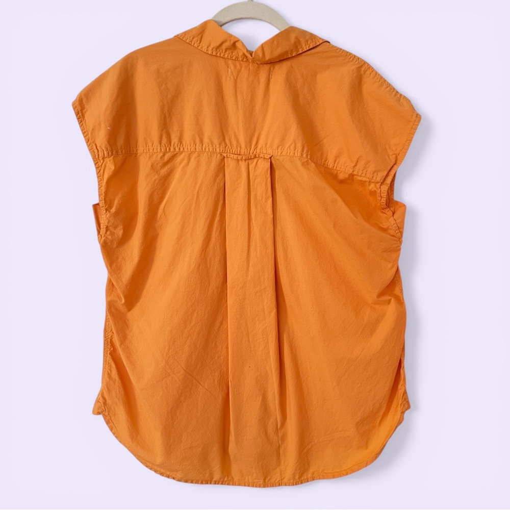 AMO Denim Ruth Sleeveless Button Up Peruvian Cotton Shirt Apricot Size Small - Picture 4 of 9